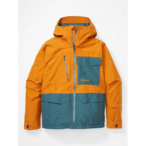 Marmot Ski Jacket Yellow Blue NZ - Carson Jackets Mens NZ7651294